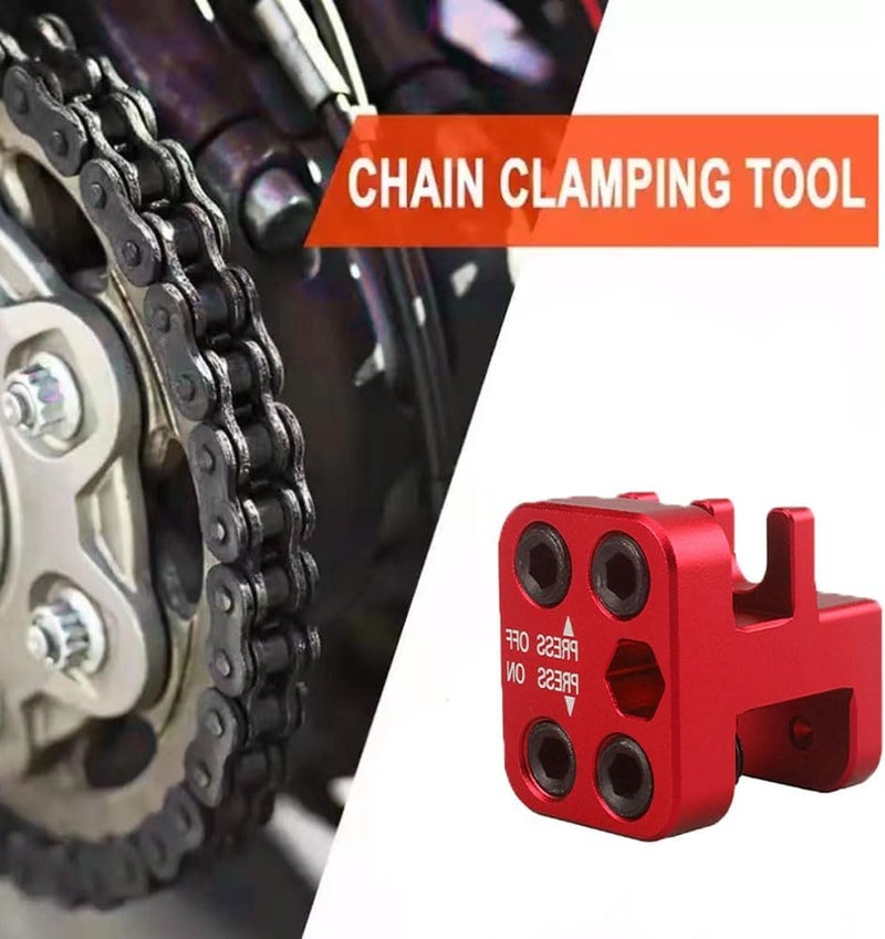 YOMIRACING Master Link Press Tool For Drag Specialties Motorcycle ATV 520 525 530 Bike Chain Tool Motorcycle Chain Tool Motorcycle Chain Rivet Tool(RED) - Image 5